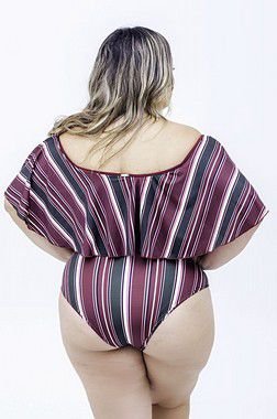 Maiô Ciganinha Listras Plus Size