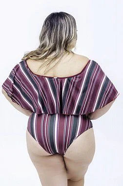Maiô Ciganinha Listras Plus Size