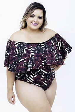 Maiô Ciganinha Floral Plus SIze