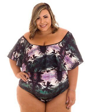 Maiô Ciganinha Coqueiro Plus Size