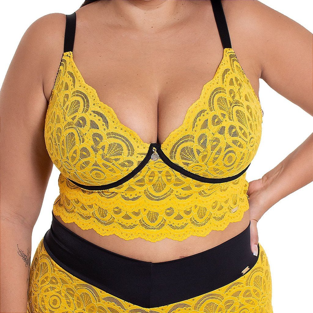 Croped Isadora Plus Size Amarelo