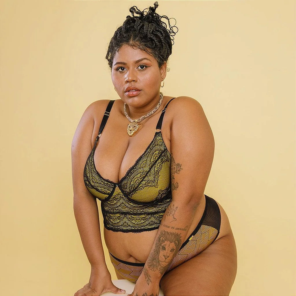 Cropped Isadora Renda Bicolor Plus Size