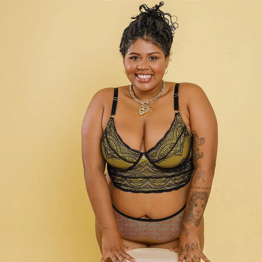 Cropped Isadora Renda Bicolor Plus Size