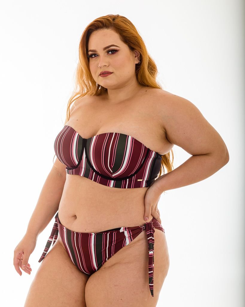 Tanga Laço Listras Plus Size