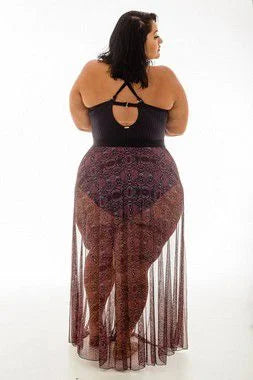 Saia Funchal Tule Estampa Cobra Plus Size
