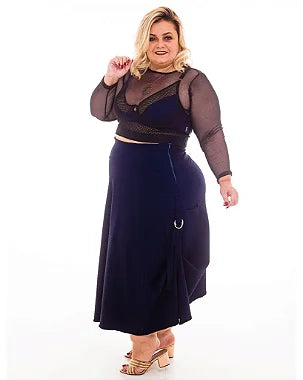 Saia Midi Helen Plus Size