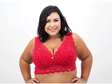 Croped Sissia Amarelo e Vermelho Plus Size