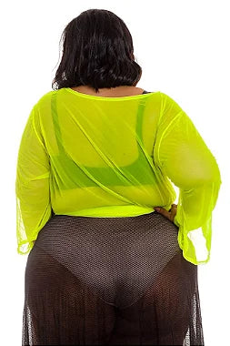 Blusa Tule Plus Size Neon