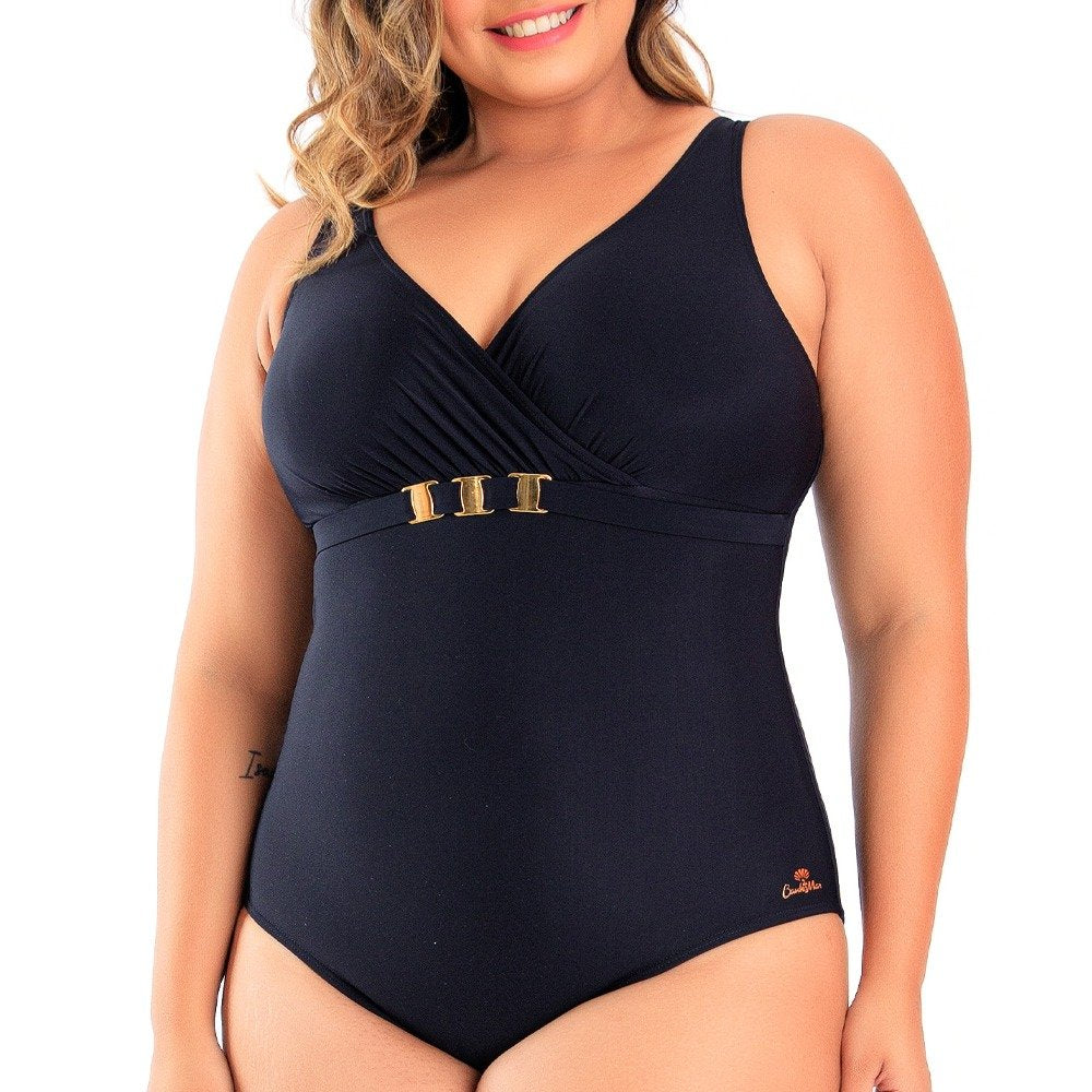 Maiô Modelador com transpassado no busto Plus Size