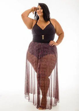 Saia Funchal Tule Estampa Cobra Plus Size