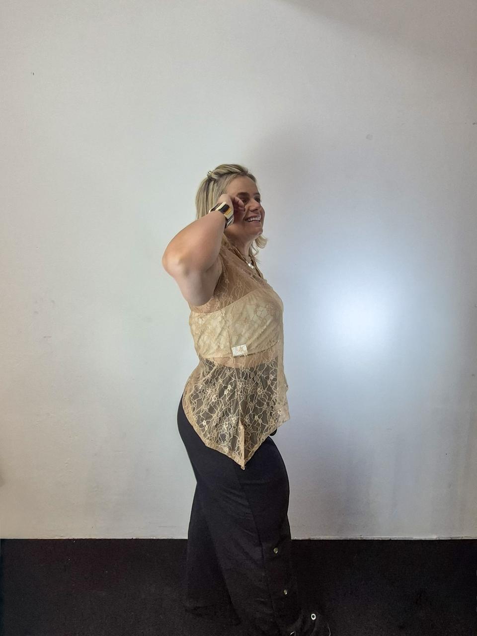 Calça pantalona malha crepe plus size