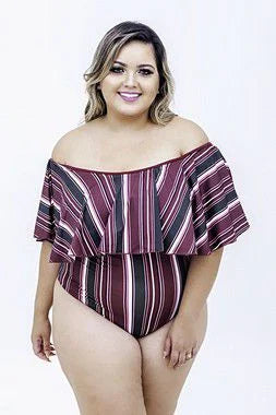 Maiô Ciganinha Listras Plus Size