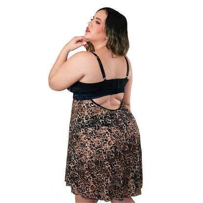 Camisola Anne com bojo e renda plus size