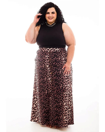 Saia Longa Clara Geometrica Plus Size