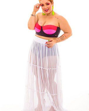 SAIA TULE LISTRAS DANI PLUS SIZE