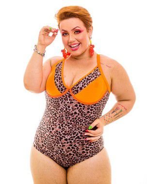 Maiô Sem Bojo Bianca Onça neon Plus Size