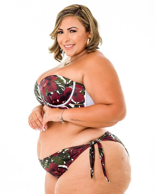 Tanga Laço Floral Plus Size