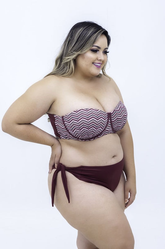 Tanga Laço Vinho Plus Size