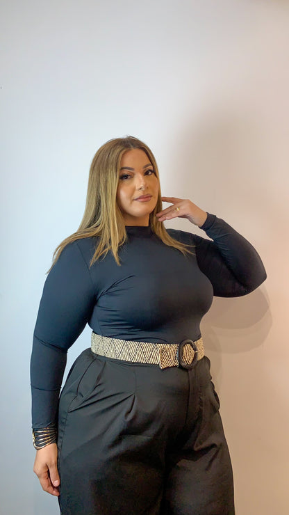 Body Manga Longa Gola Curvy