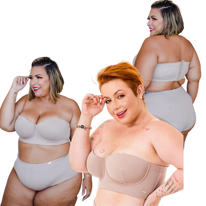 CASADINHA (PEÇAS EM PRODUCÃO) - Kit 2 peças Sutiã Tomara Que Caia Plus Size - COMPRE 2 POR R$ 279,90 (02 Nude)