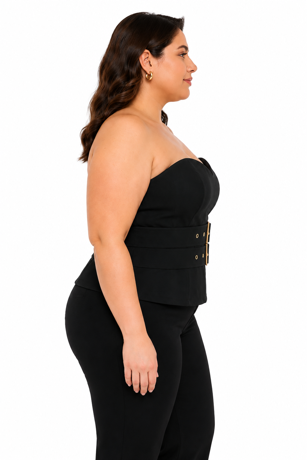 Cropped Tomara que Caia Preto Plus Size