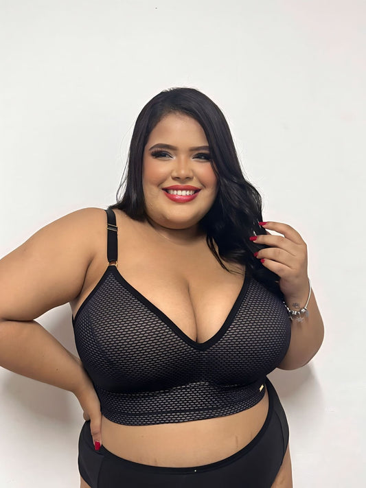 Sutiã Top Luna Colmeia Plus Size