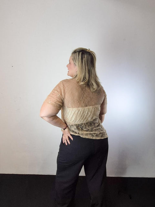 Calça pantalona malha crepe plus size