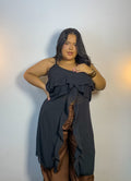 Blusa Bata de Alças Preta Plus Size