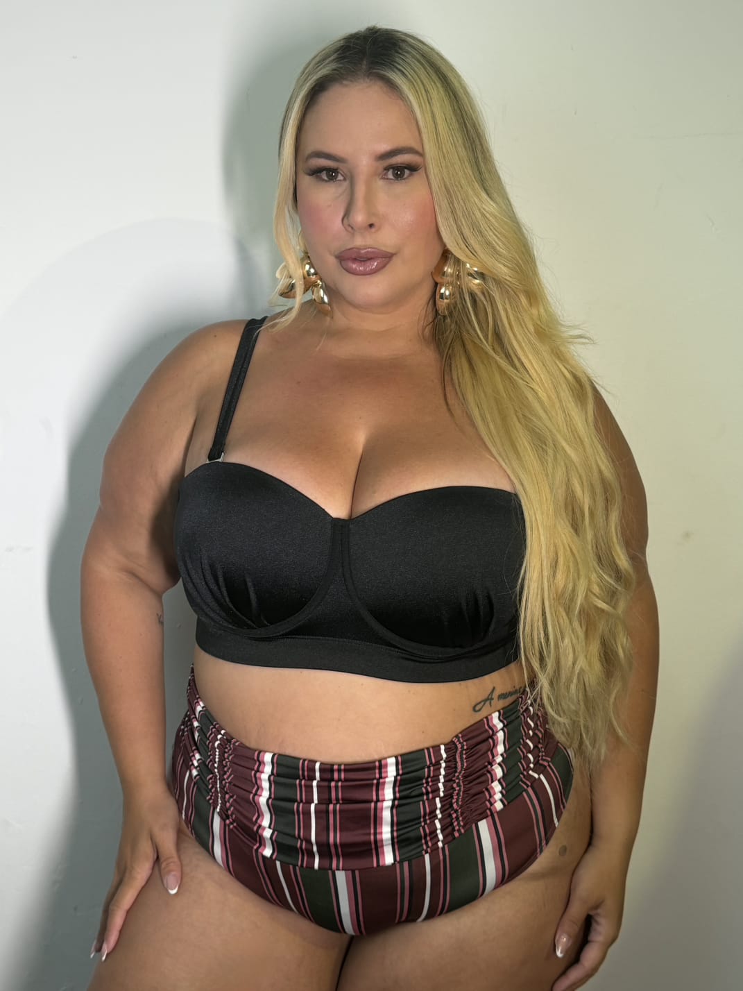 Top de biquini Tomara que caia Plus Size