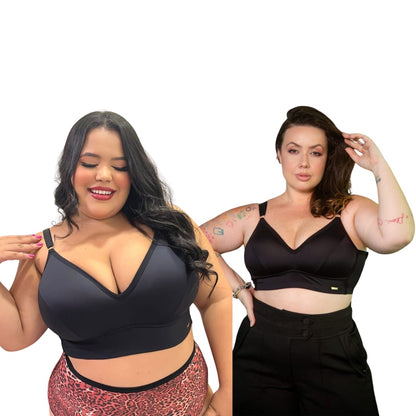 CASADINHA (PEÇAS EM PRODUÇÃO) - Kit 2 Sutiãs Top Luna Plus Size - POR R$ 214,90 - 02 PRETOS