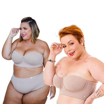 CASADINHA (PEÇAS EM PRODUCÃO) - Kit 2 peças Sutiã Tomara Que Caia Plus Size - COMPRE 2 POR R$ 279,90 (02 Nude)