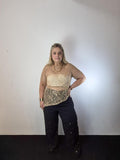 Calça pantalona malha crepe plus size