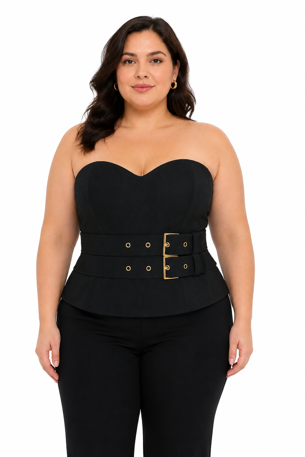 Cropped Tomara que Caia Preto Plus Size