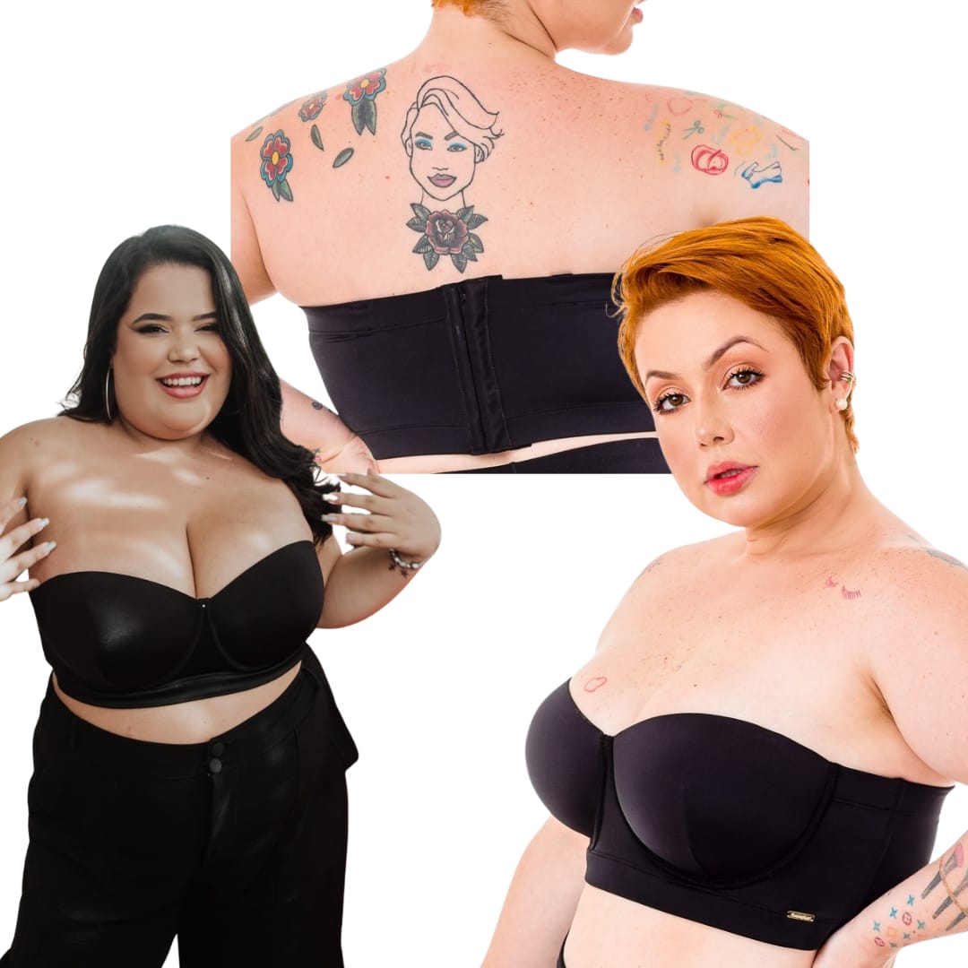 CASADINHA (PEÇAS EM PRODUCÃO) - Kit 2 peças Sutiã Tomara Que Caia Plus Size - COMPRE 2 POR R$ 279,90 (02 Preto)
