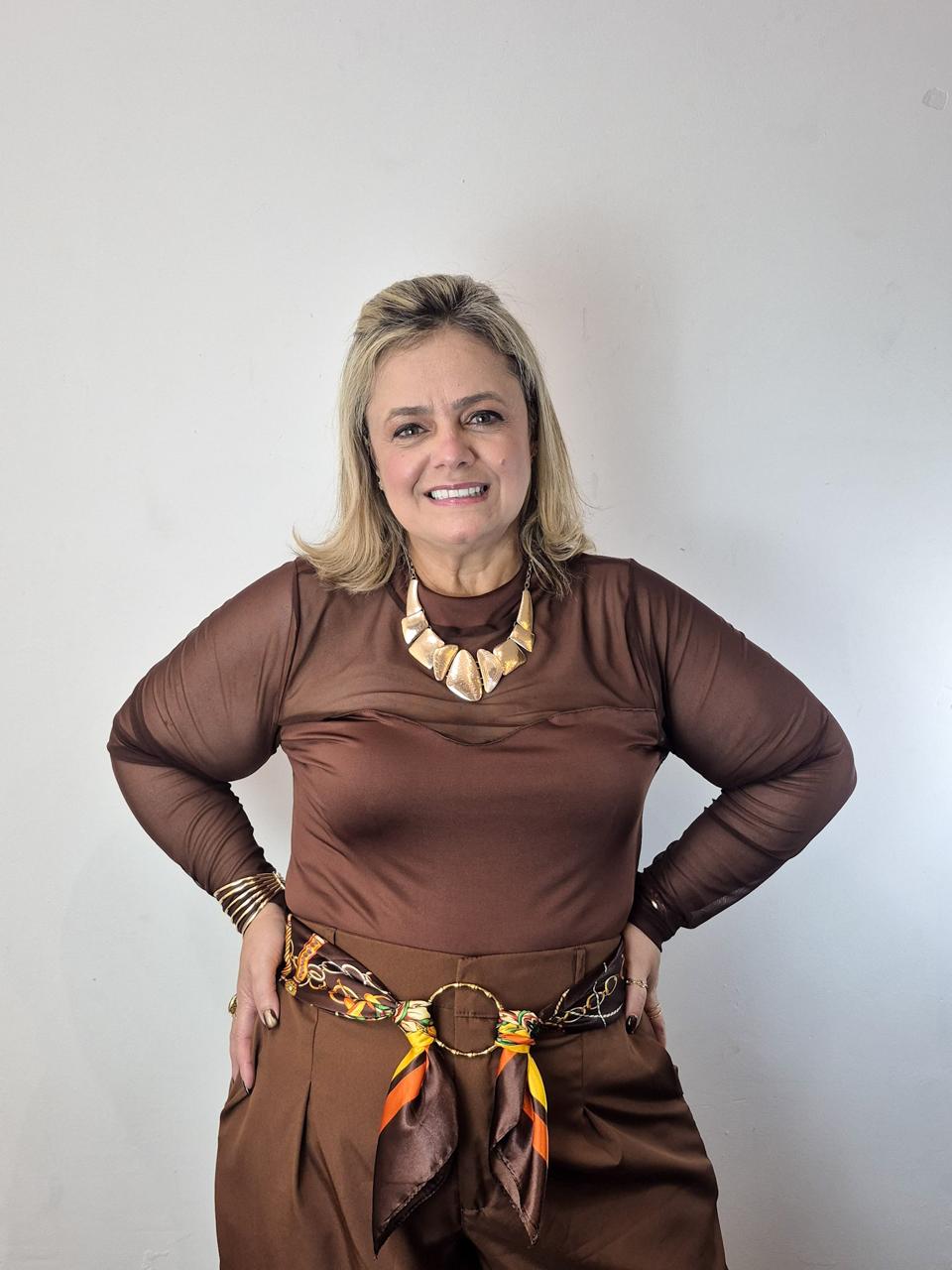 Body malha e tule manga longa plus Size