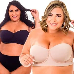 Casadinha Kit 2 peças sutiã tomara que caia plus size foto 1