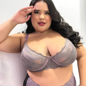 Sutiã Isadora Lilás e Verde Plus Size